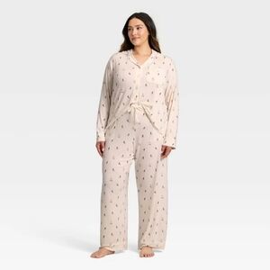 Target Auden Women's Cloud Knit Modal Long Sleeve Notch Women's Pajama Set